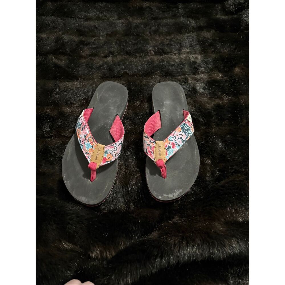 L.L. Bean and Summersalt floral flip flop sandals 8 medium - Picture 2 of 5